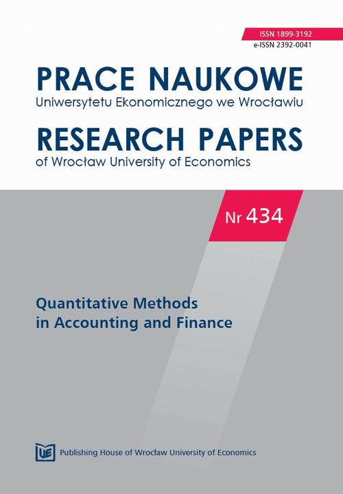 Prace Naukowe Uniwersytetu Ekonomicznego we Wrocławiu nr. nr 434. Quantitative Methods in Accounting and Finance