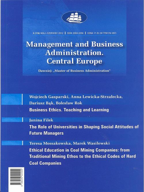 Management and Business Administration. Central Europe - 2012 - 3