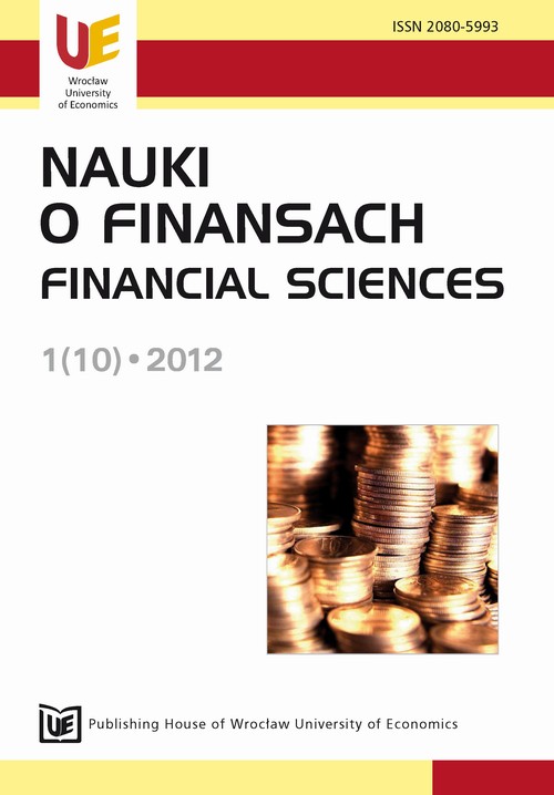 Nauki o Finansach 1(10) 2012