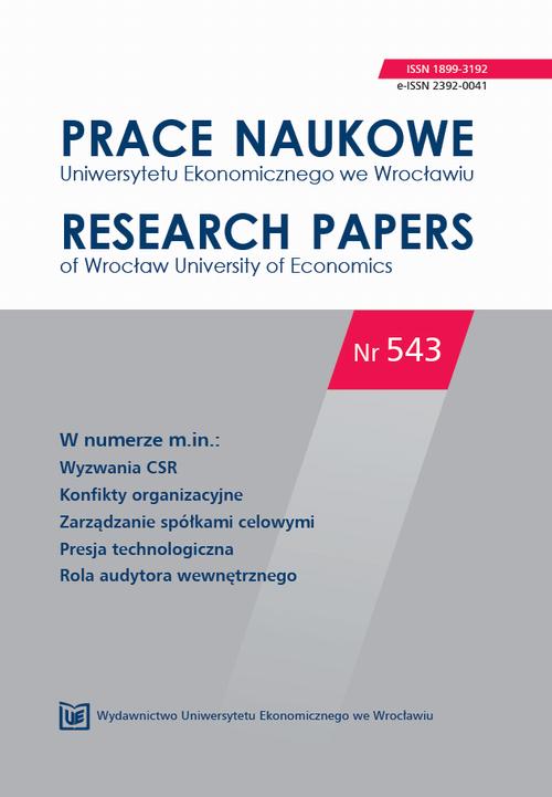 Prace Naukowe Uniwersytetu Ekonomicznego we Wrocławiu nr 543. Wyzwania CSR