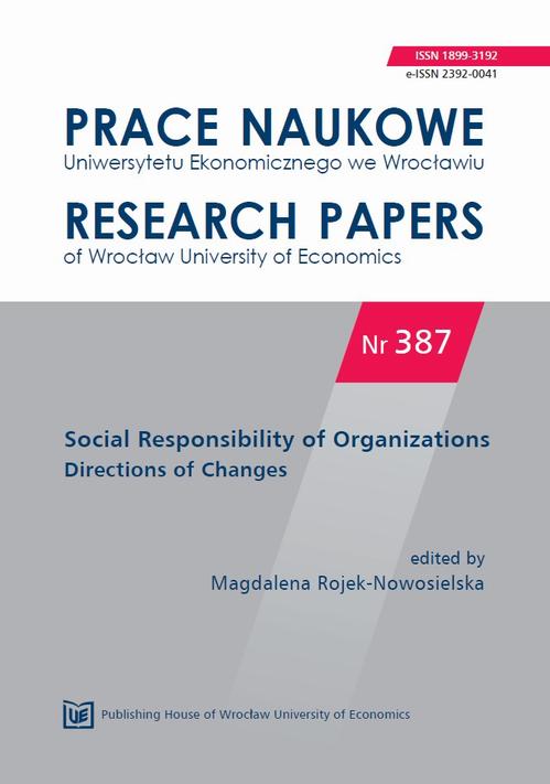 Social Responsibility of Organizations Directions of Changes. PN 387