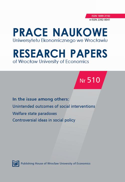 Prace Naukowe Uniwersytetu Ekonomicznego we Wrocławiu nr. 510. Unintended outcomes of social interventions