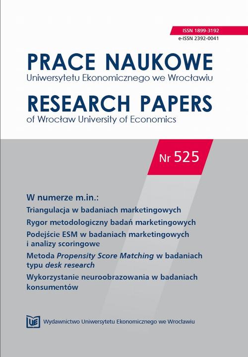 Prace Naukowe Uniwersytetu Ekonomicznego we Wrocławiu nr. 525. Triangulacja w badaniach marketingowych