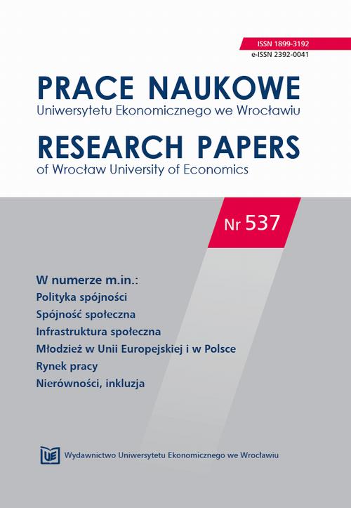 Prace Naukowe Uniwersytetu Ekonomicznego we Wrocławiu nr 537. Polityka spójności