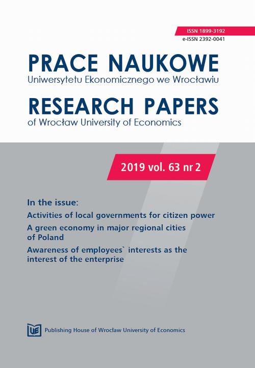 Prace Naukowe Uniwersytetu Ekonomicznego we Wrocławiu 63/2. Activities of local governments for citizen power