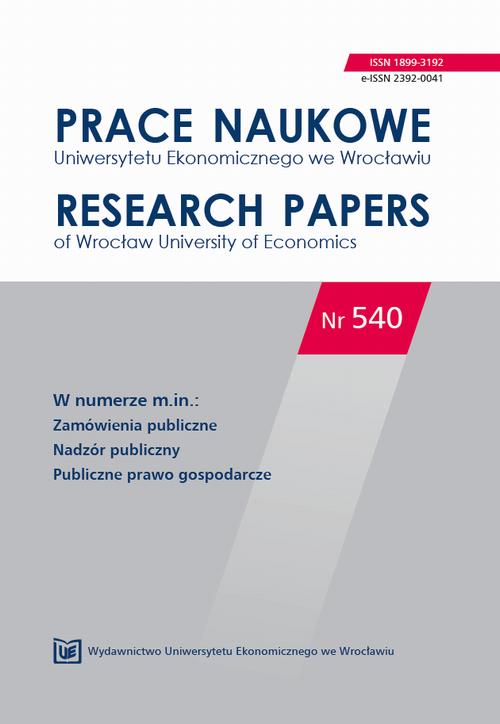 Prace Naukowe Uniwersytetu Ekonomicznego we Wrocławiu nr 540. Zamówienia publiczne