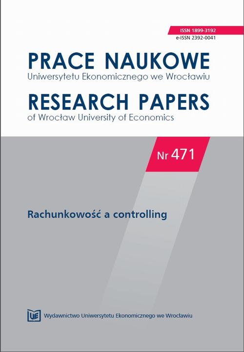 Prace Naukowe Uniwersytetu Ekonomicznego we Wrocławiu nr 471. Rachunkowość a controlling