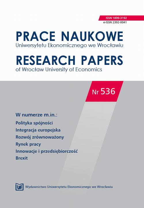 Prace Naukowe Uniwersytetu Ekonomicznego we Wrocławiu nr. 536. Polityka spójności