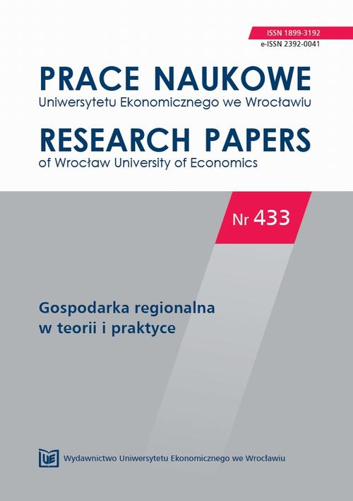 Prace Naukowe Uniwersytetu Ekonomicznego we Wrocławiu nr. 433 Gospodarka regionalna w teorii i praktyce