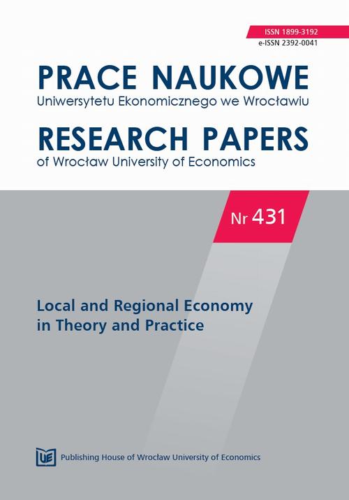 Prace Naukowe Uniwersytetu Ekonomicznego we Wrocławiu nr. 431 Local and Regional Economy in Theory and Practice