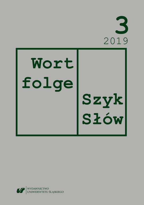 „Wortfolge. Szyk Słów” 2019, nr 3