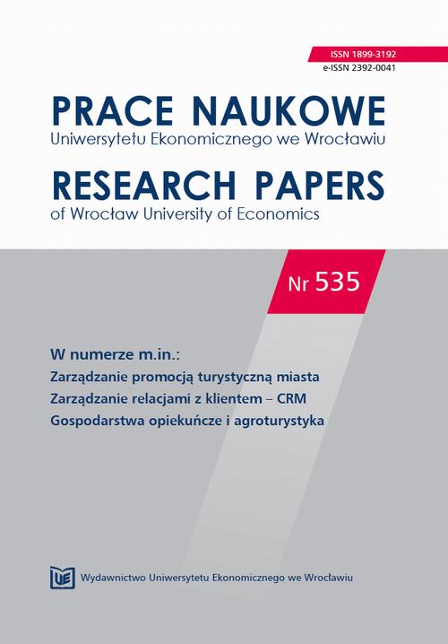 Prace Naukowe Uniwersytetu Ekonomicznego we Wrocławiu nr. 535. Zarządzanie promocją turystyczną miasta