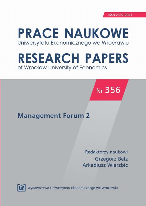 Prace Naukowe Uniwersytetu Ekonomicznego we Wrocławiu nr 356. Management Forum 2