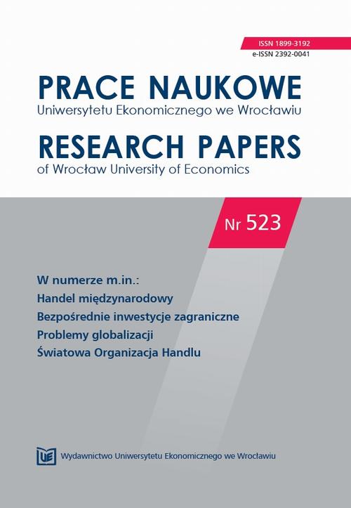 Prace Naukowe Uniwersytetu Ekonomicznego we Wrocławiu nr. 523. Handel międzynarodowy