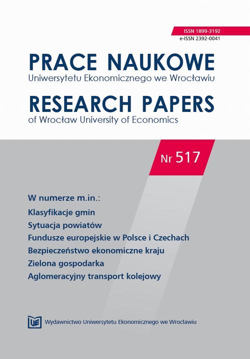 Prace Naukowe Uniwersytetu Ekonomicznego we Wrocławiu nr. 517. Bezpieczeństwo ekonomiczne kraju