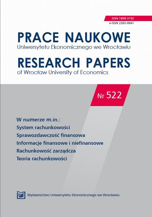 Prace Naukowe Uniwersytetu Ekonomicznego we Wrocławiu nr. 522. System rachunkowości