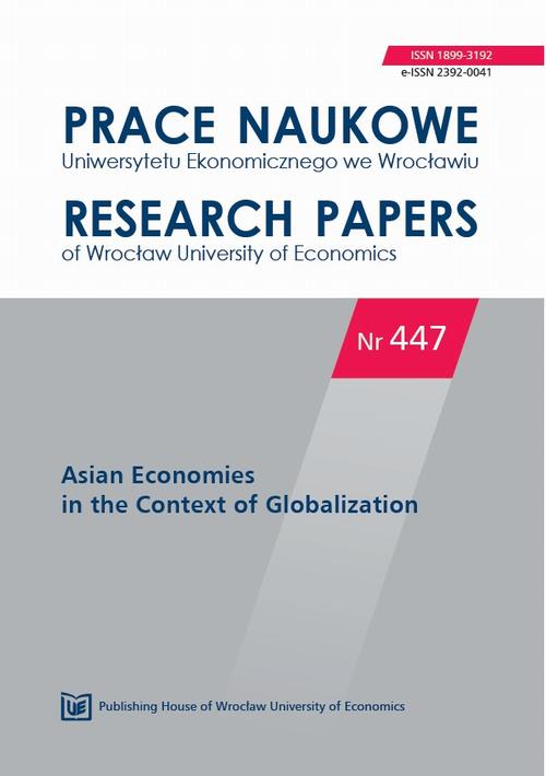 Prace Naukowe Uniwersytetu Ekonomicznego we Wrocławiu nr 447. Asian Economies in the Context of Globalization
