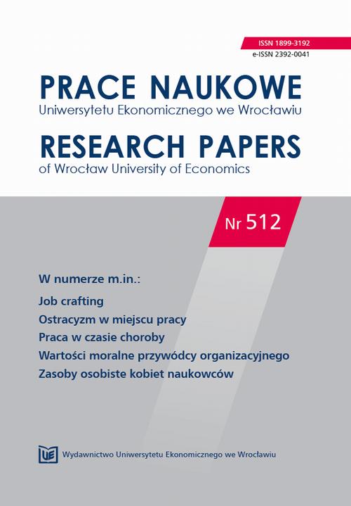 Prace Naukowe Uniwersytetu Ekonomicznego we Wrocławiu nr. 512. Job crafting.