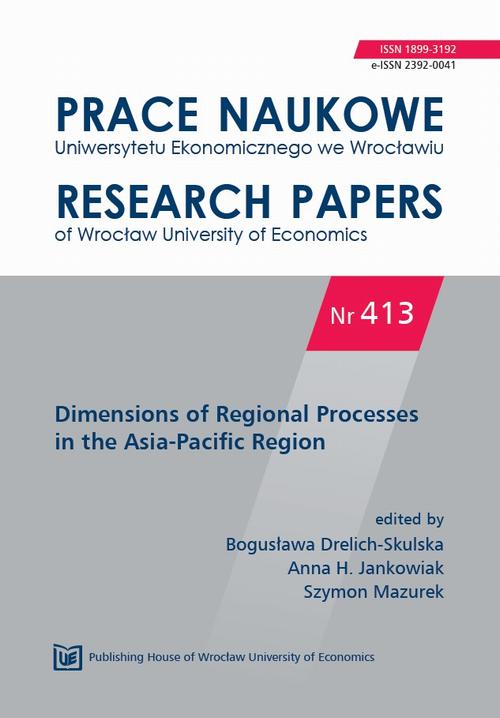 Prace Naukowe Uniwersytetu Ekonomicznego we Wrocławiu nr. 413. Dimensions of Regional Processes in the Asia-Pacific Region