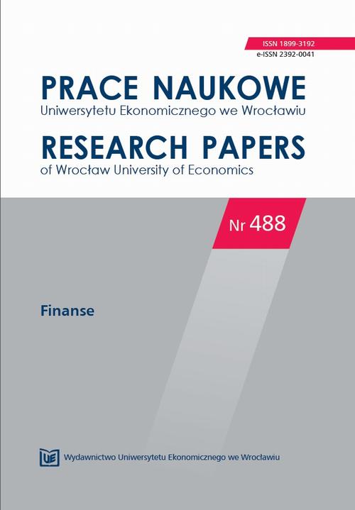 Prace Naukowe Uniwersytetu Ekonomicznego we Wrocławiu nr 488. Finanse