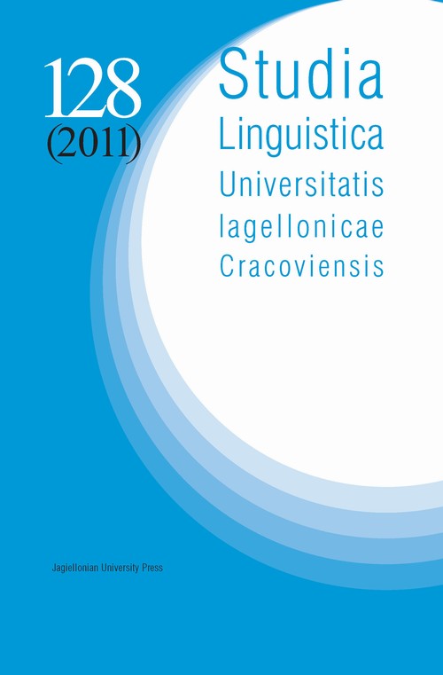 Studia Linguistica Universitatis Iagellonicae Cracoviensis. Vol. 128 (2011)