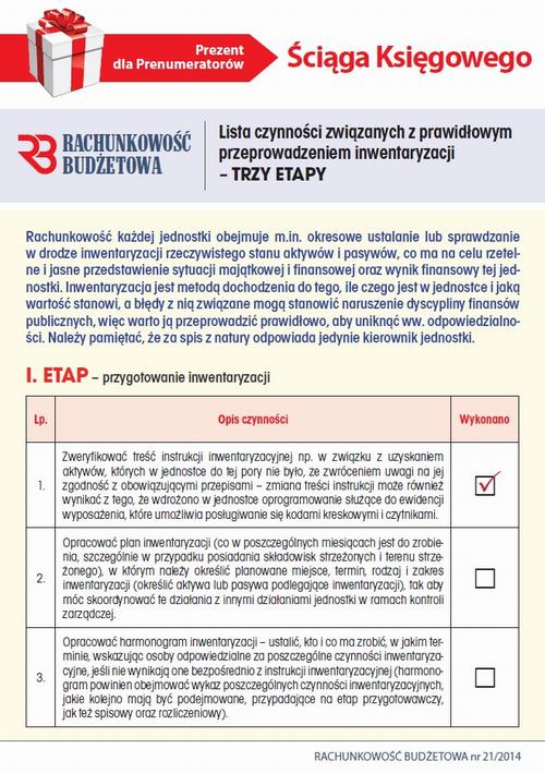 Ściąga Księgowego - Lista czynności związanych z prawidłowym przeprowadzeniem inwentaryzacji – TRZY ETAPY