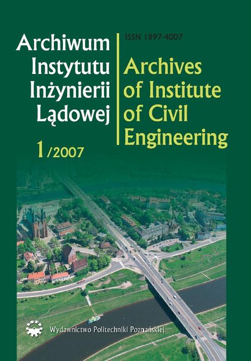 Archiwum Instytutu Inżynierii Lądowej 1/2007