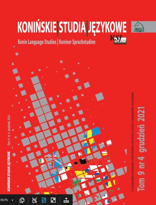 Konińskie Studia Językowe Tom 9 Nr 4 2021