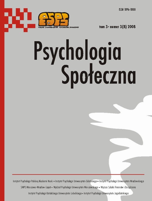 Psychologia Społeczna nr 3(8)/2008
