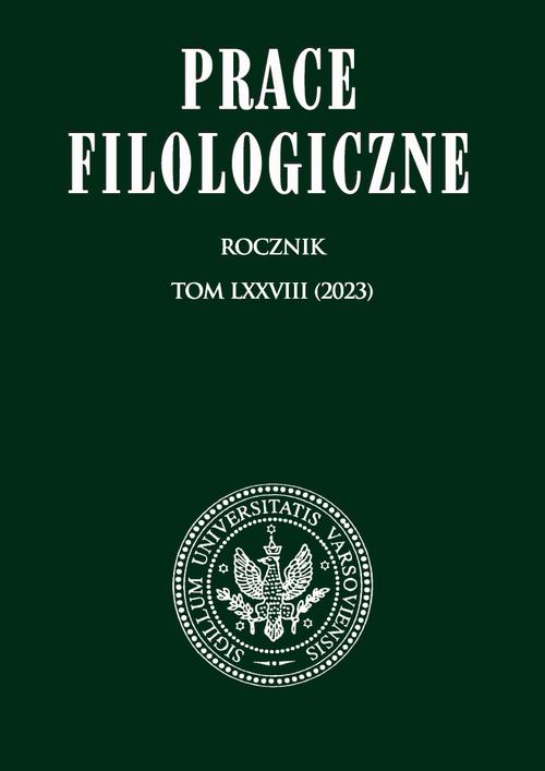 Prace Filologiczne LXXVIII