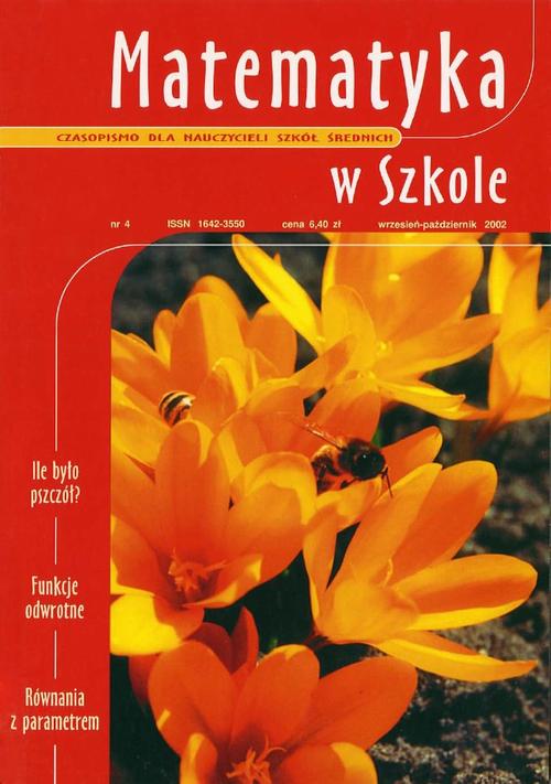 Matematyka w Szkole. Czasopismo dla nauczycieli szkół średnich. Nr 4