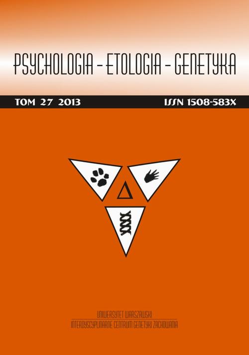 Psychologia-Etologia-Genetyka nr 27/2013