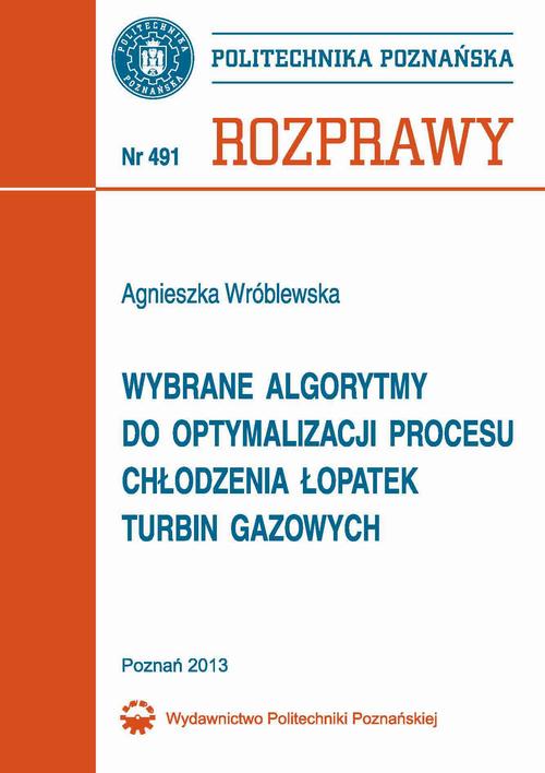 Wybrane algorytmy do optymalizacji procesu chłodzenia łopatek turbin gazowych