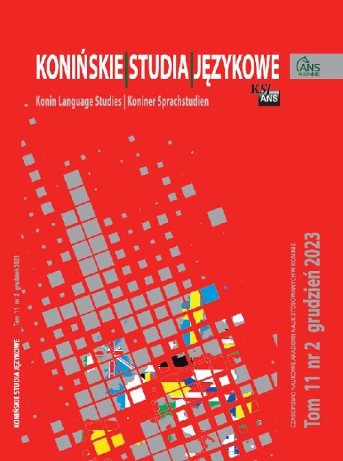 Konińskie Studia Językowe Tom 11 Nr 1 2023