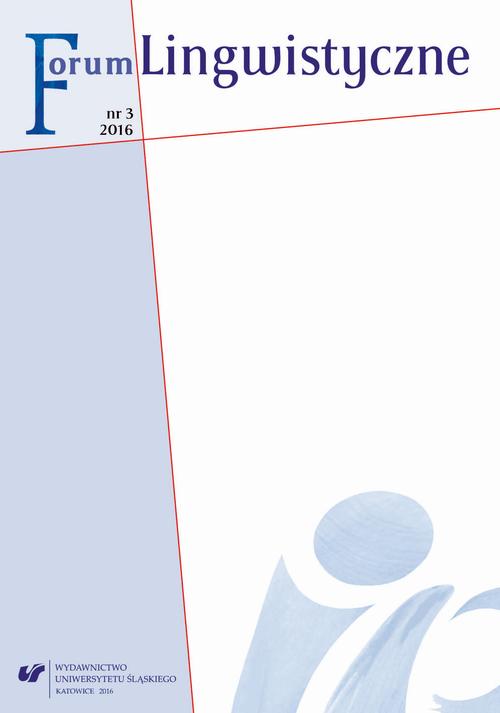 Forum Lingwistyczne 2016, nr 3