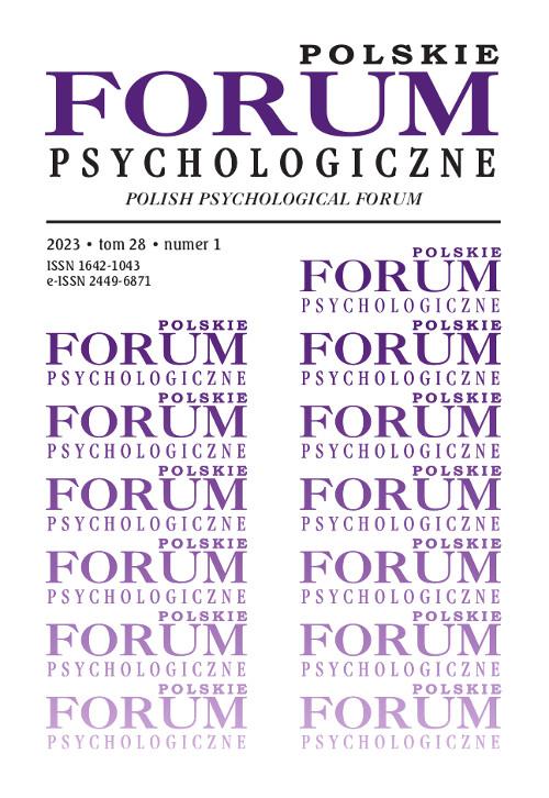 Polskie Forum Psychologiczne, tom 28 numer 1