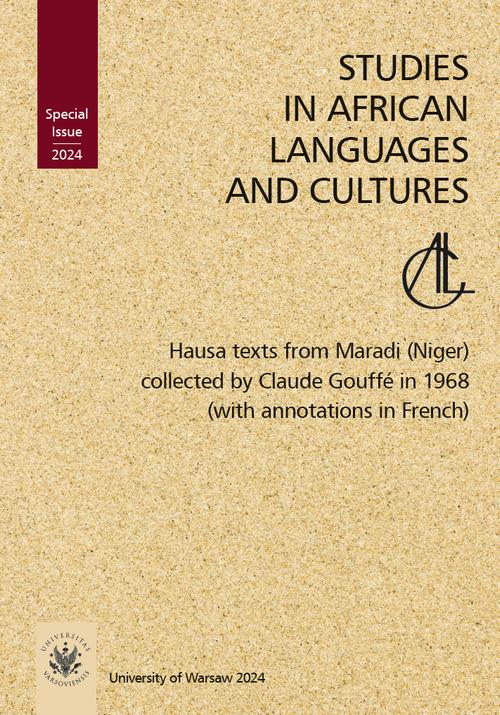 Studies in African Languages and Cultures. Special Issue 2024