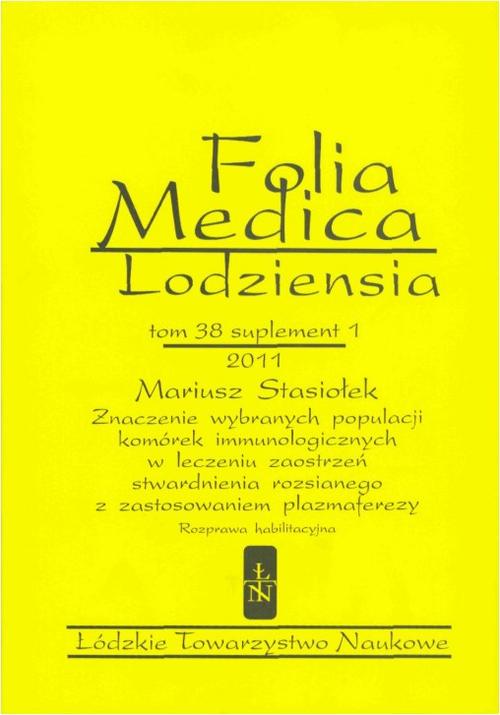 Folia Medica Lodziensia t. 38 suplement 1 2011